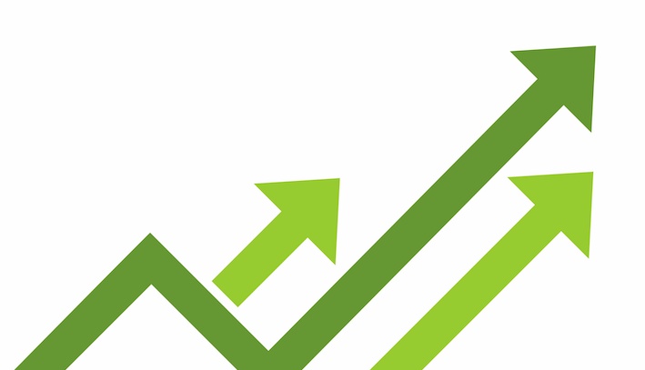 Green up arrows