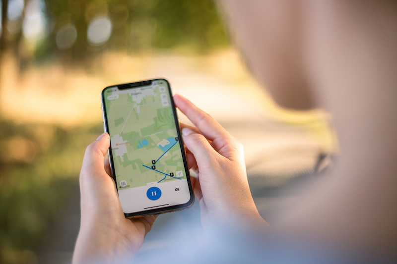 Store locator map on smartphone.