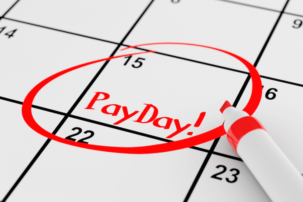 Payday on the calendar