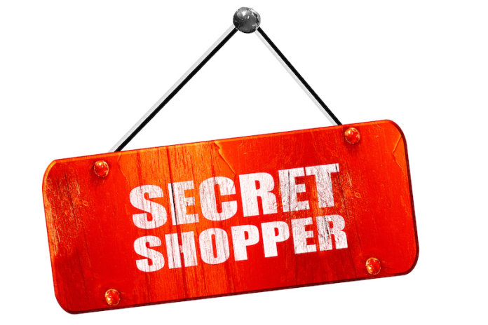 Secret Shopper sign.