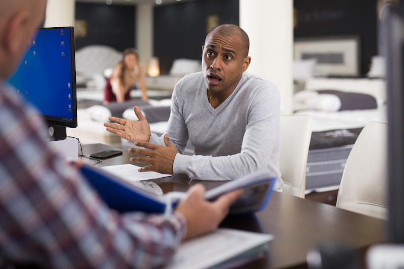 Dealing with an upset customer.