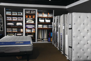 twin-size mattress display