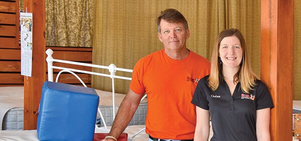 Rick Carter (left) and his daughter, Chelsea Carter, come from a bedding family and today co-own Fox Mattress, an independent factory direct in Florida.