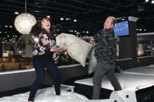 pillow fight at Riley's