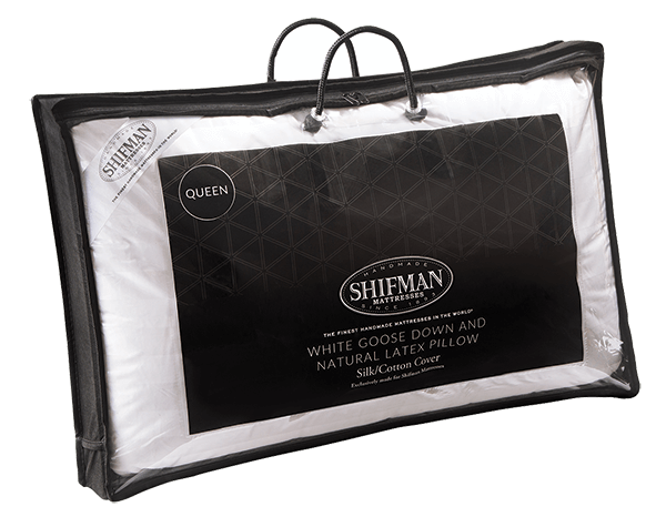 Shifman Mattress Co. focuses on luxury materials, including latex, goose feathers and goose down, for
its three-model pillow line.