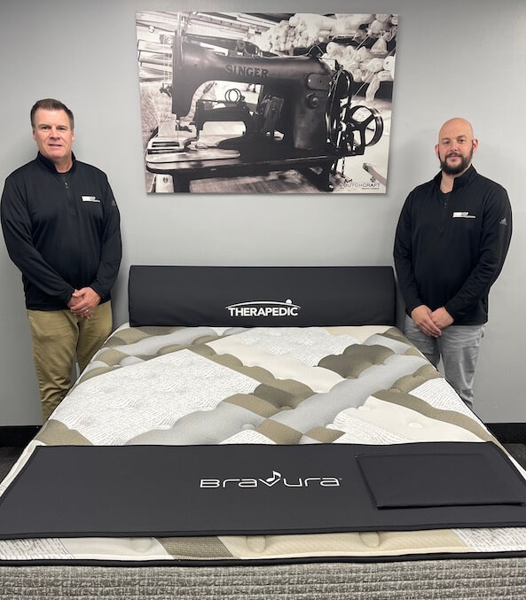 Dan Philipp, left, and Zeb Troyer, of Orwell, Ohio-based HSP Bedding Solutions and Therapedic Ohio.