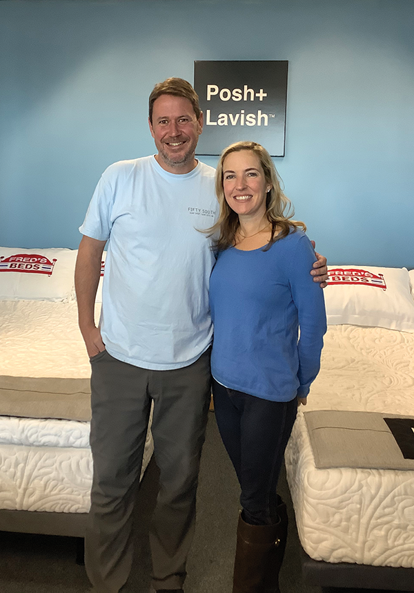 PARTNER POWER Joel Humphrey and Lisa Stansbury Humphrey work to create a family feel at Fred’s Beds in eastern North Carolina.