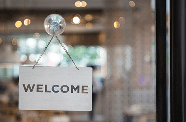 Welcome sign in window.