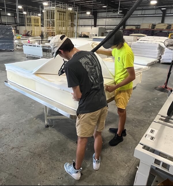 Empowering Foster Teens Together. Compass Sleep Products provides foster children with the opportunity to learn how to build mattress foundations, among other skills.