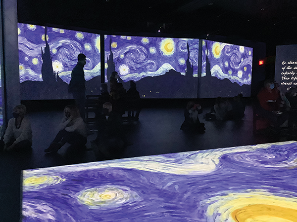 NEW SCHOOL Other rooms at the exhibit bring Van Gogh's paintings to life with swirling projections set to music.