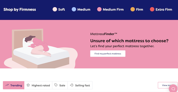 Mattress Next Day success is helped by their one-of-a-kind shopping tool on their website.