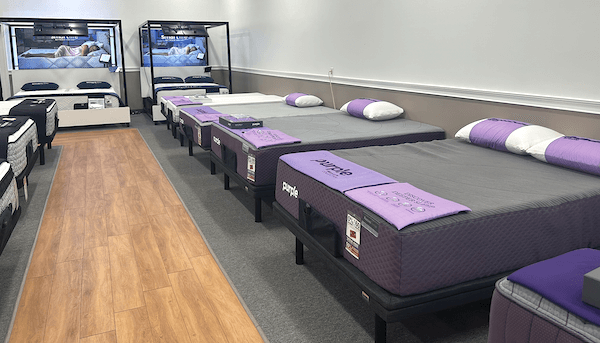 ONLINE EXCLUSIVE Mattress Warehouse was one of the first retailers to partner with bedding brands like Purple.
