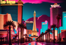 Las Vegas dazzling neon lights.