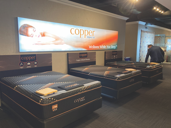 Market Returns Strong. Spring Air International launched a Sleep Copper collection including three beds with NatuVerex cover fabric. 