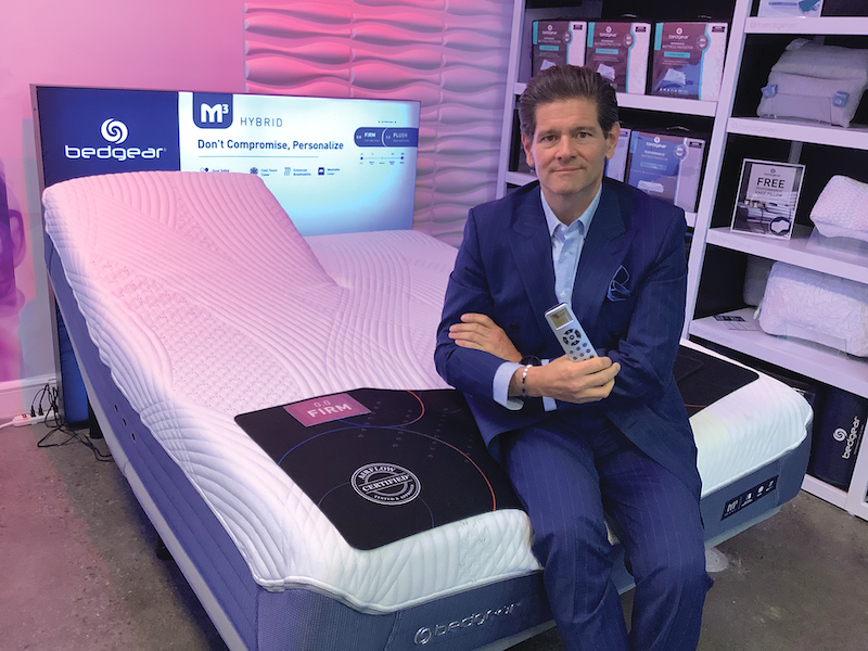 Luxury sleep accessories. Bedgear CEO Eugene Alletto has a catchy tagline for the company’s new split-queen mattress, the M3 Hybrid, retailing for $2,999. “Two heads,” he declared, “are better than one.” 