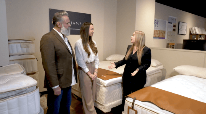 sustainable luxury mattresses. Billy and Alexa Williams of Williams Co. and Kathryn Greene of Sleep Savvy