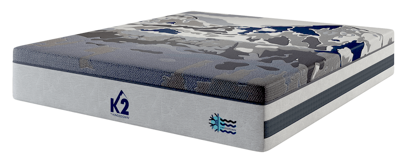 Mattress Fabric Innovation. K2 by Kingsdown sports BekaertDeslee fabric depicting a mountain range, which goes along with its “kool” feel.