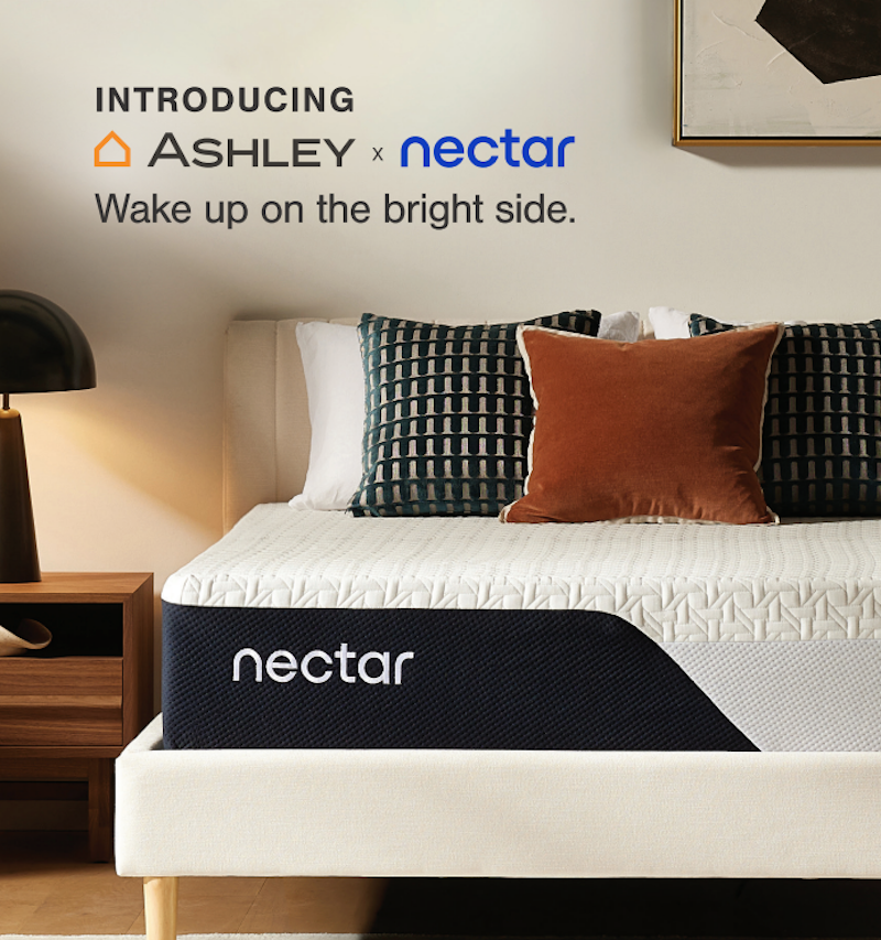 Ashley Furniture Expands Merchandising. In-store, Ashley will have three of Nectar’s memory foam options for shoppers to rest-test including Nectar Premier, Nectar Luxe and Nectar Ultra.