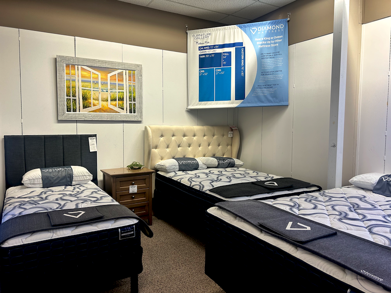 MODEL BEHAVIOR Bedding is located in the back of the store’s sprawling 55,000-square-foot retail space, featuring an assortment of brands, including some from Diamond Mattress.