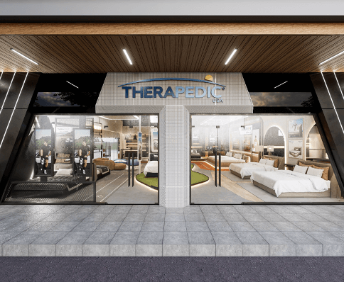 Therapedic's Global Reach. The exteriro of a mattress store in Indonesia.