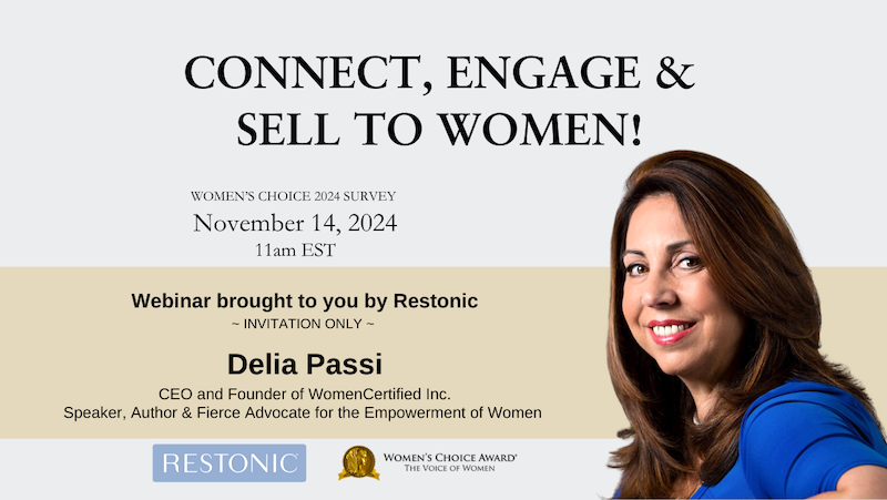 Restonic will host an invitation-only webinar, “Connect, Engage & Sell to Women,” on November 14, 2024. 