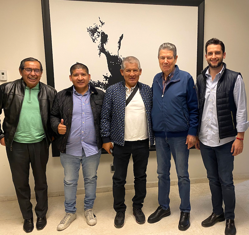 Restonic Expands Global Footprint. Hector Exzacarias, Jose Antonio Guzman, Valentin Guzman, Alfredo Valle Soto and Alvaro Martinez Valle of El Cisne, Restonic’s new licensee for Peru, Bolivia and Chile.