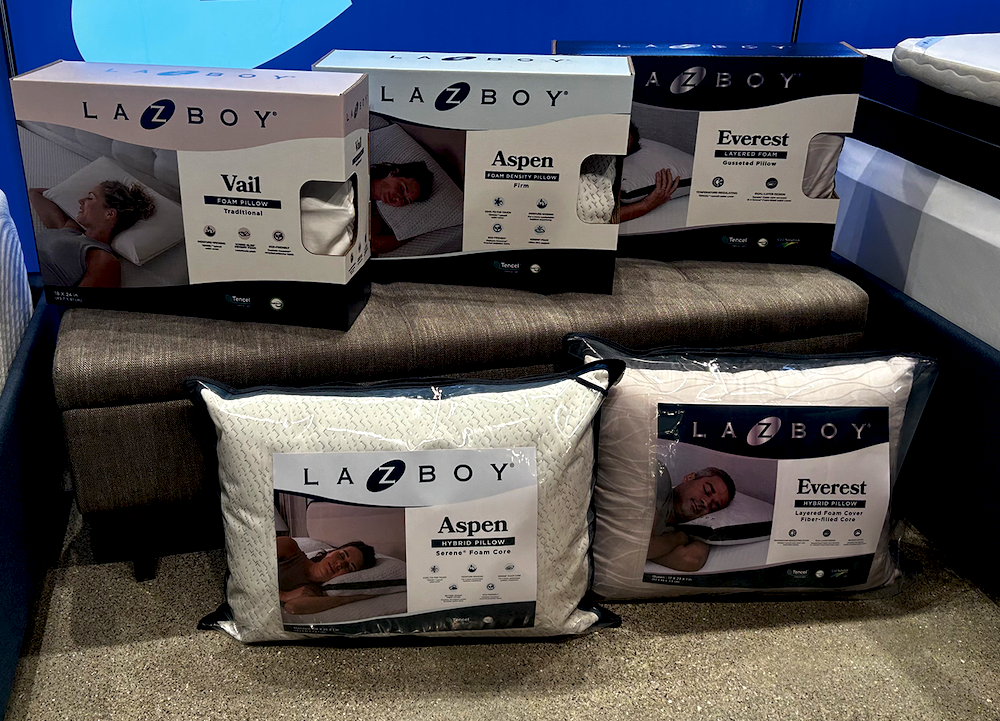DREAM TEAM Carpenter Co. teamed up with La-Z-Boy for a collection of pillows and mattress toppers.