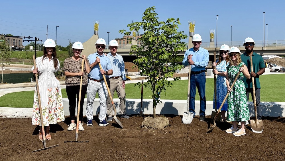 Company representatives planted the final tree in the Tempur Sealy Tree Grove, which will provide more than 205,000 square feet of tree canopy for downtown Lexington, Kentucky. 