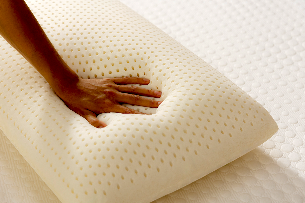 SOFT TO THE TOUCH Talalay Global’s products include a queen-size HP medium latex pillow.