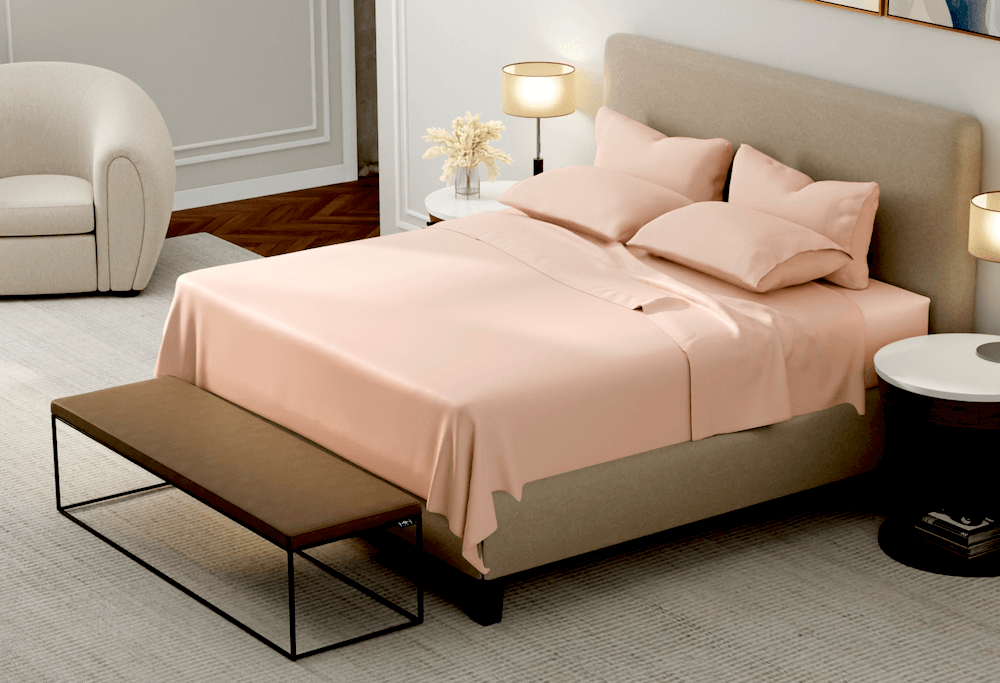 Sleep Accessory Refresh: New Protectors, Sheets, And Toppers For Your Lineup. The Weightless sheets from Purecare are made of a 100% long-staple cotton called Micro Cotton. They are shown here in Blush Pink.